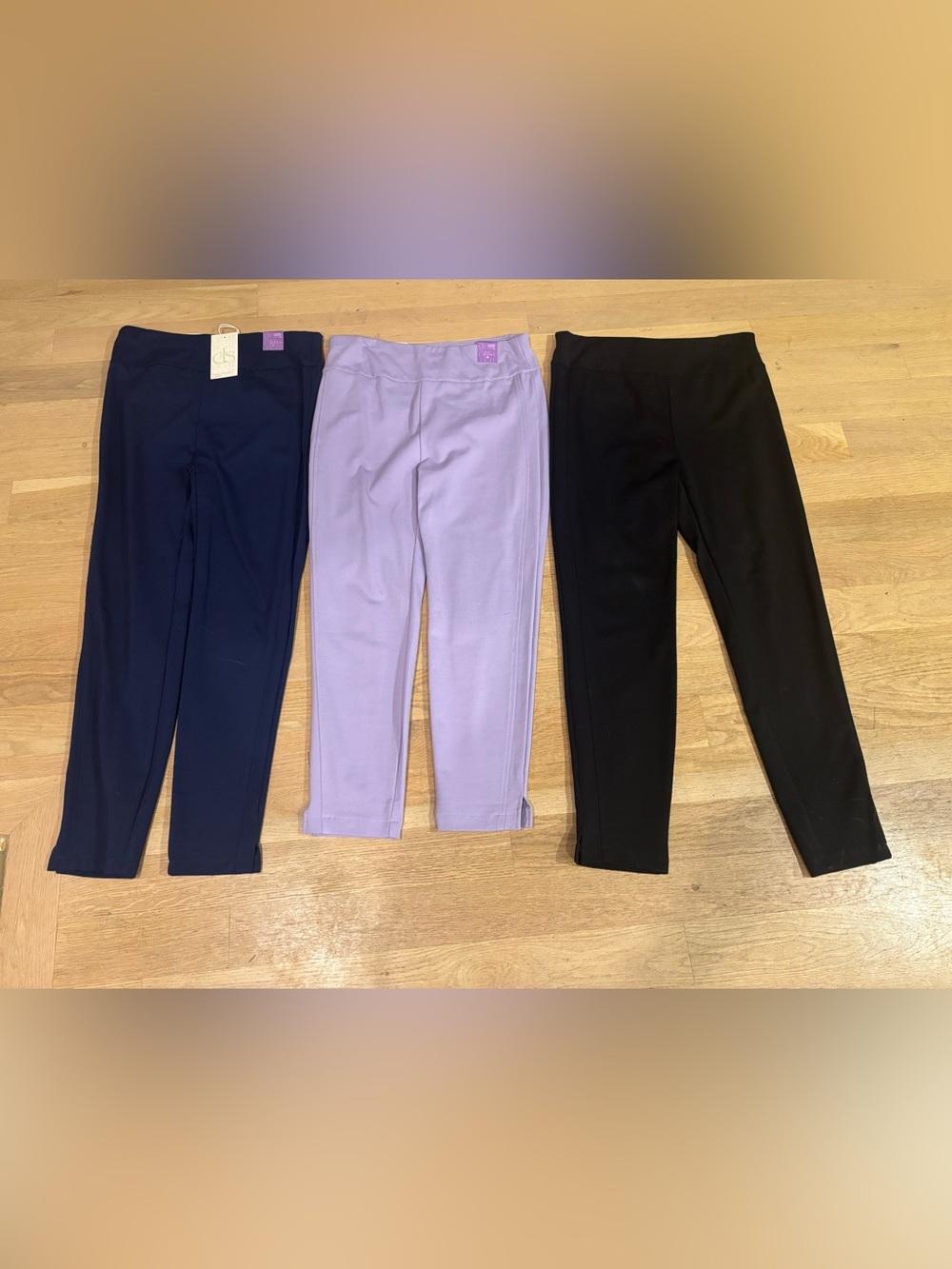 Women’s Ponte Ankle Pants - Navy, Lavender & Black
